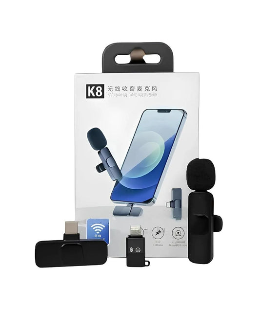 K8 Wireless Microphone, Plug Play Digital Mini Portable Recording Wireless Microphone